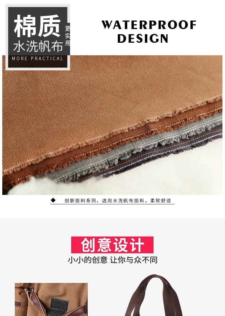 Men’s Canvas Crossbody Shoulder Bag – Fits 14” Laptop